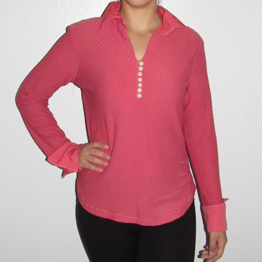 Coral French cuffed shirt